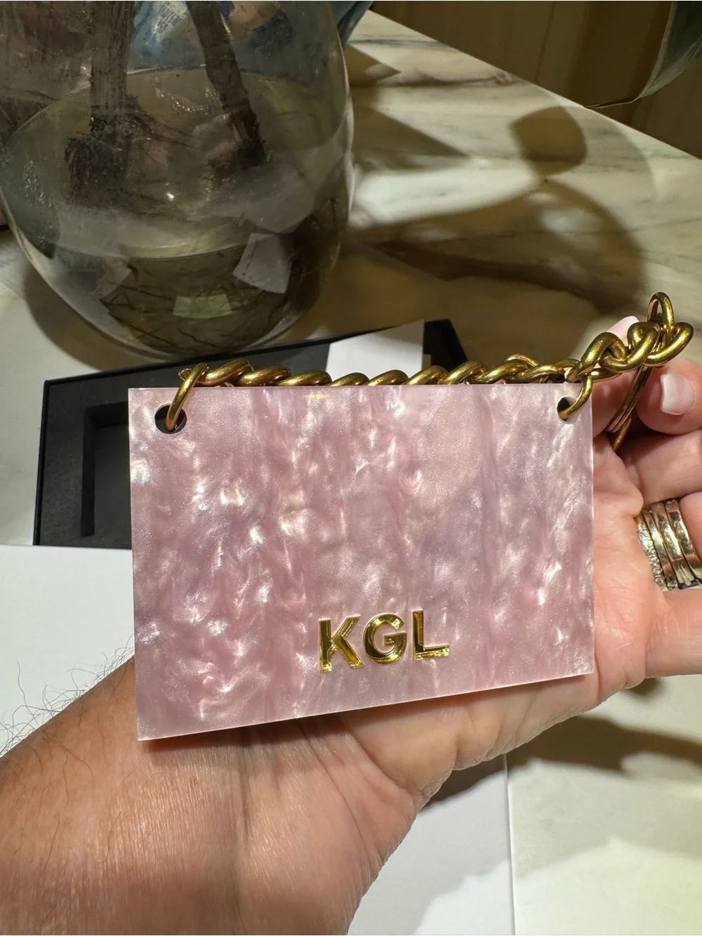 Kurt Geiger Multicolor Glitter Card  purse charm/key chain. NWT